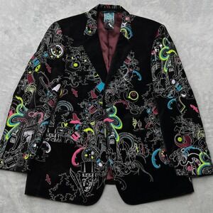 Artful Dodger Embroidered Jacket 3XL Black St Giles Seven Dials Y2K Streetwear